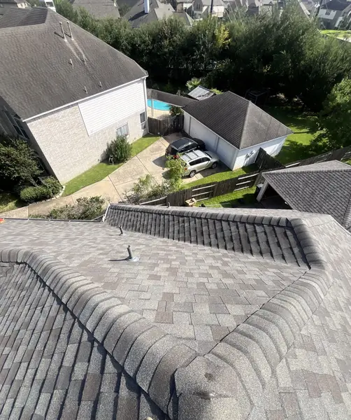Front gable with fresh shingles in Sugar Land, TX