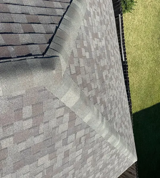 Valley and hip detail on a new Pearland roof