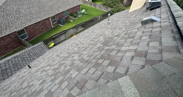 Shingle field and hip of the completed roof, Cypress 77433