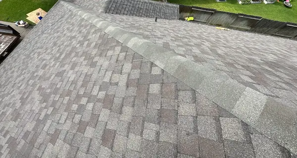 Hip intersection on the new roof from above