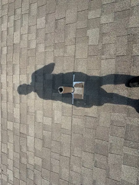 Pipe boot on a new laminate roof in Houston