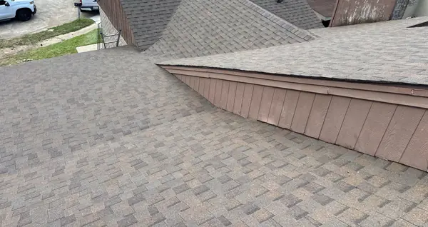 Front gable with fresh shingles in Acres Homes, Houston